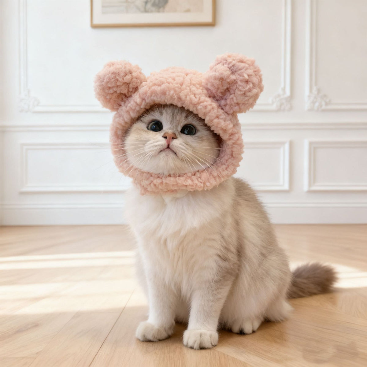 Cute animal headgear hat for cats and small dogs in Pig, close-up detail