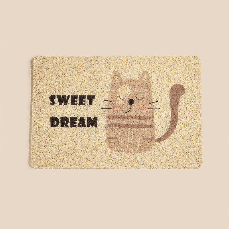 PVC Loop Pile Cat Litter Mat with Waterproof Base and Patterns