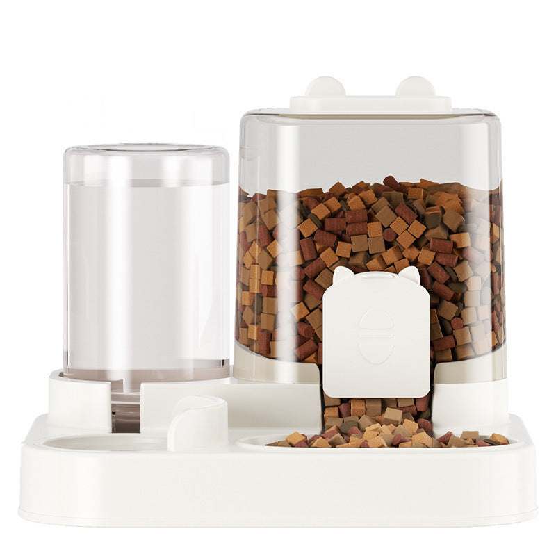 Transparent Automatic Cat Feeder Bowl with Water Dispenser in Cat Ear and Flat Top Styles