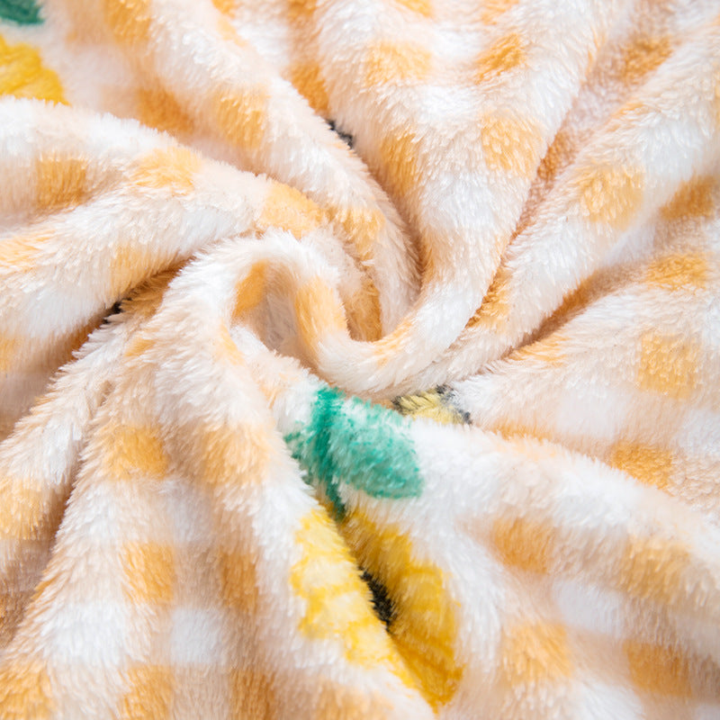 Cat curled up on a planet cat print pet blanket