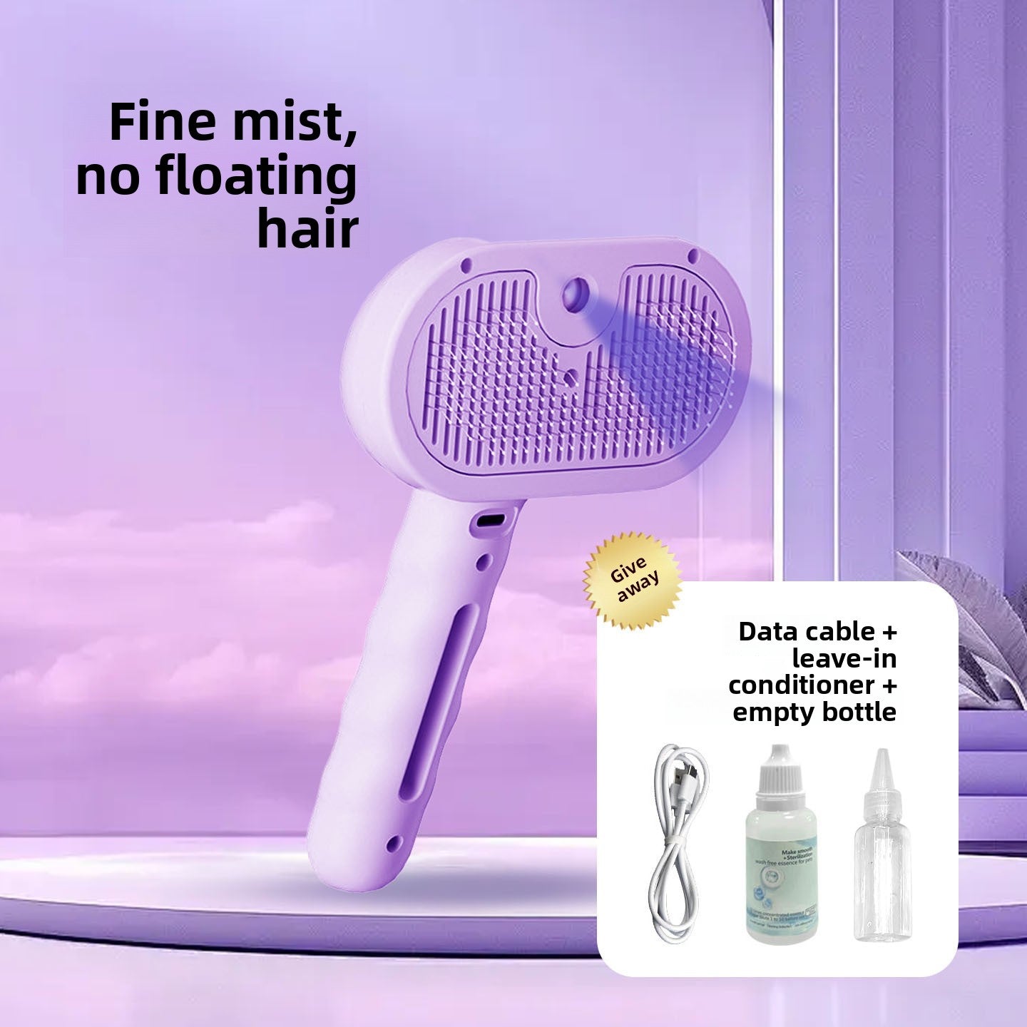 Cat Spray Grooming Comb for Detangling and Loose Hair
