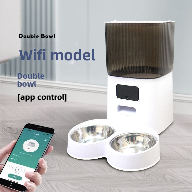 Automatic Cat Feeder with WiFi App Control, Timed Feeding and Optional Camera