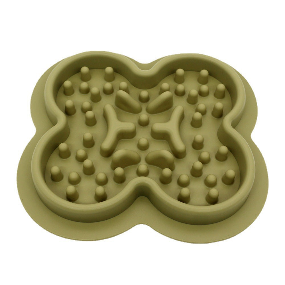 Non-Slip Silicone Slow Feeding Mat Bowl for Dogs and Cats in Square or Round Shape