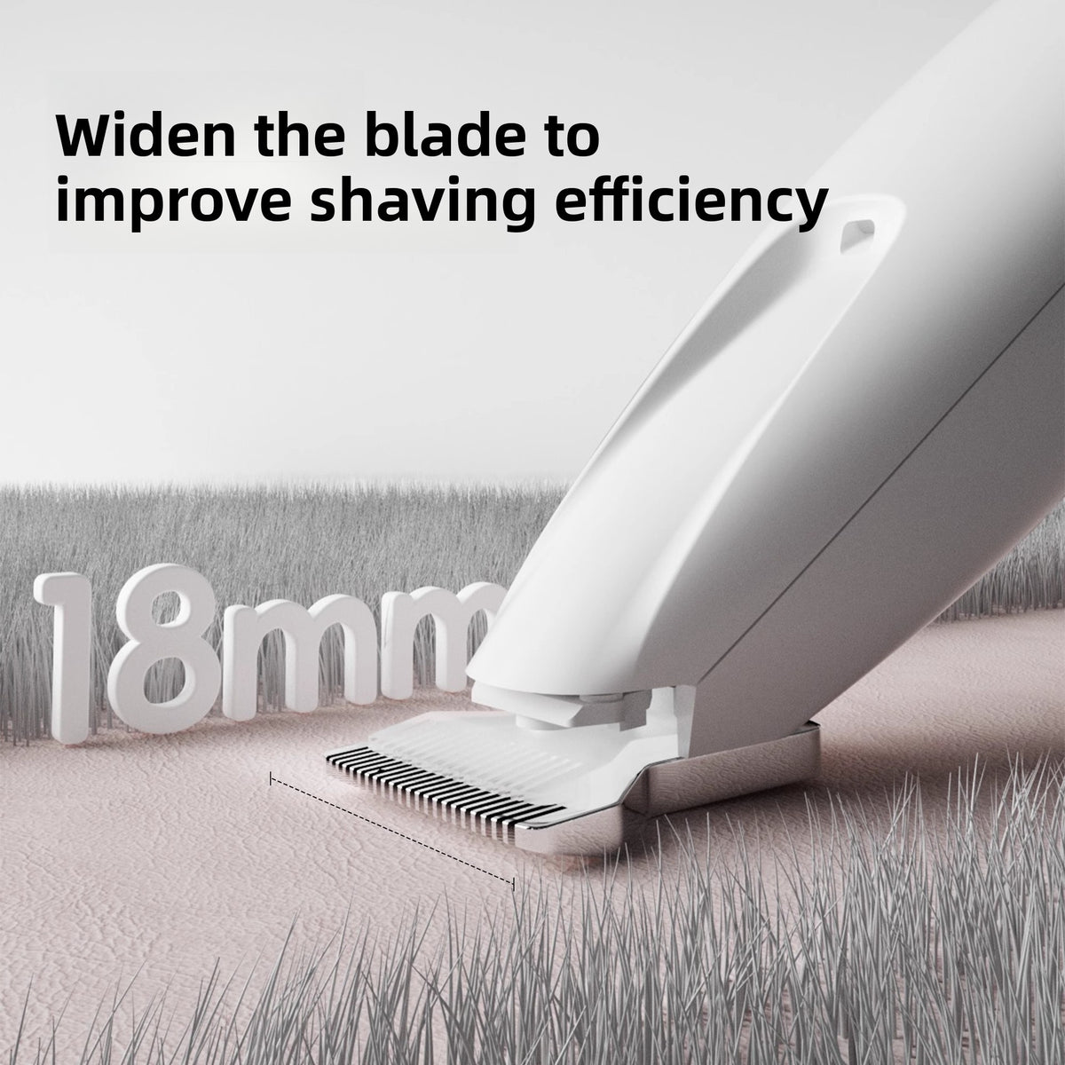 Quiet cordless shaver trimming fur between cat paw pads