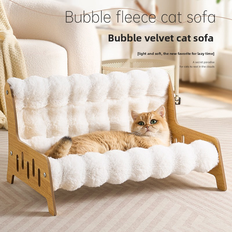 Bubble velvet pet sofa nest for cats and small dogs