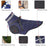 Fleece lined waterproof dog coat with reflective straps in Lake Blue, in a home setting