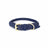 Plaited dog collar sets in amber orange, woad blue and grey