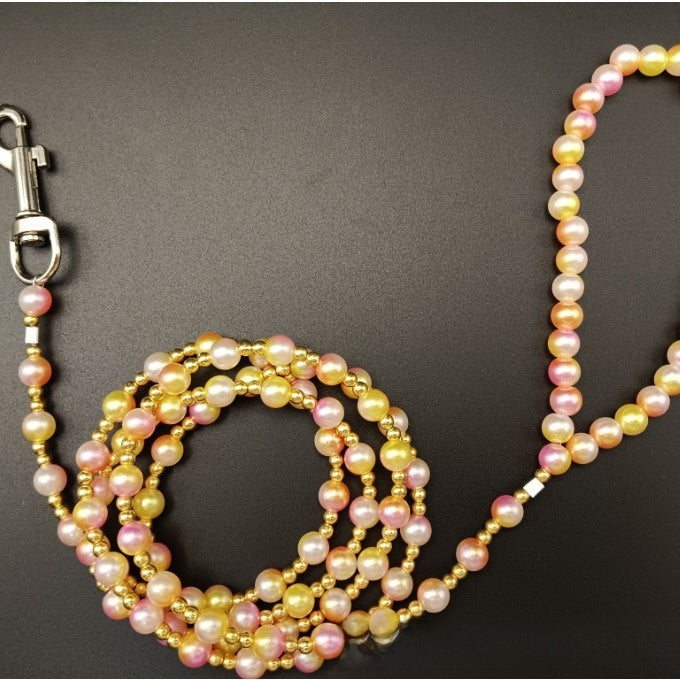 Pearl beaded harness lead for dogs and cats, main product photo