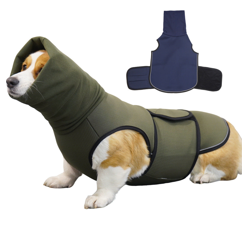 Hooded dog comfort wrap vest, available in 2 colours, image 1