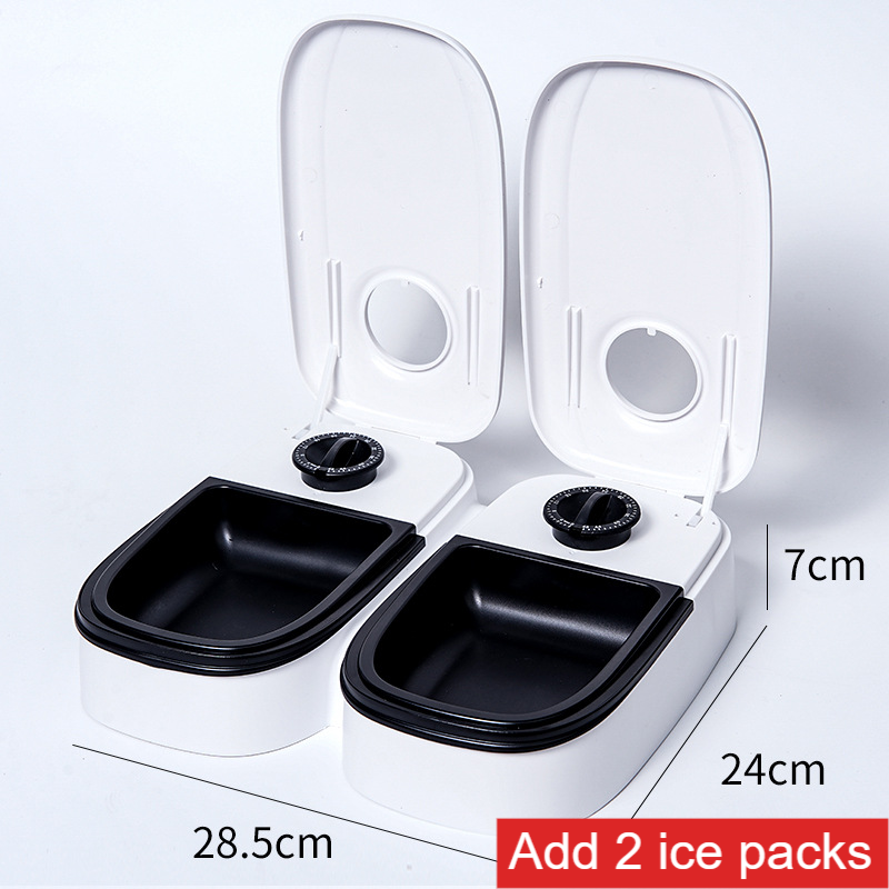 Smart Automatic Pet Feeder with Timed Single or Double Meal Dispensing and Ice Pack Option