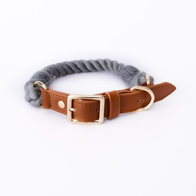 Braided cotton rope dog lead or collar, ideal for everyday use