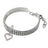 Rhinestone elastic pet collar with charm in Lake Blue Paw, in use with a pet