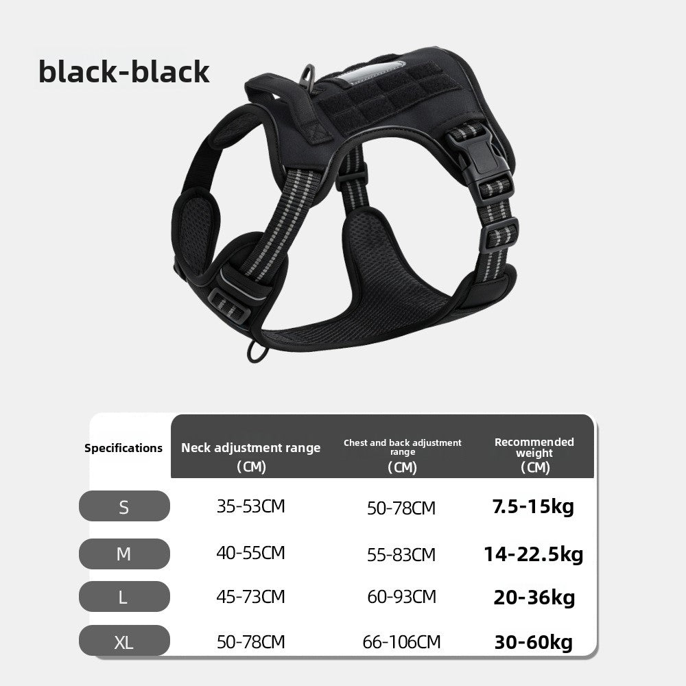 Nylon tactical dog harness with lead, ideal for everyday use