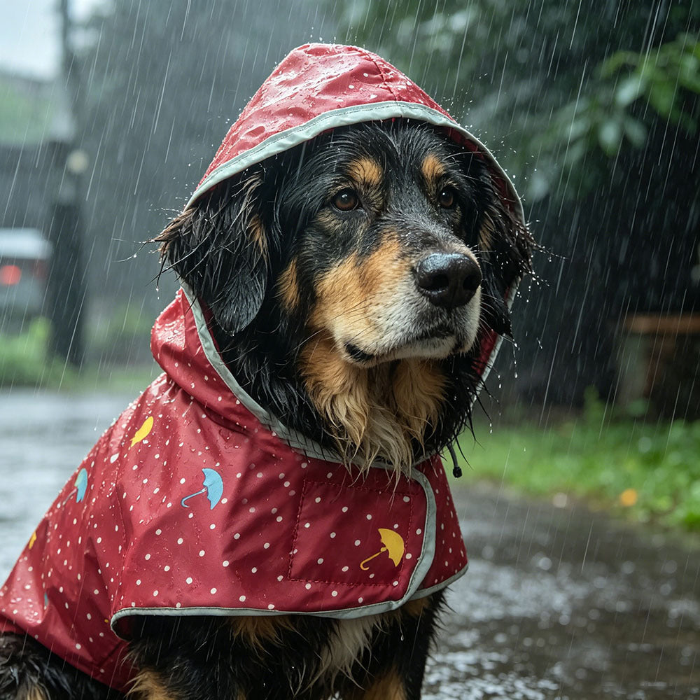 Reversible reflective dog raincoat, available in 2 colours, sizes Extra Small to 5XL, image 3