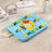 Dog puzzle slow feeder bowl in Square Puzzle Plus, Blue