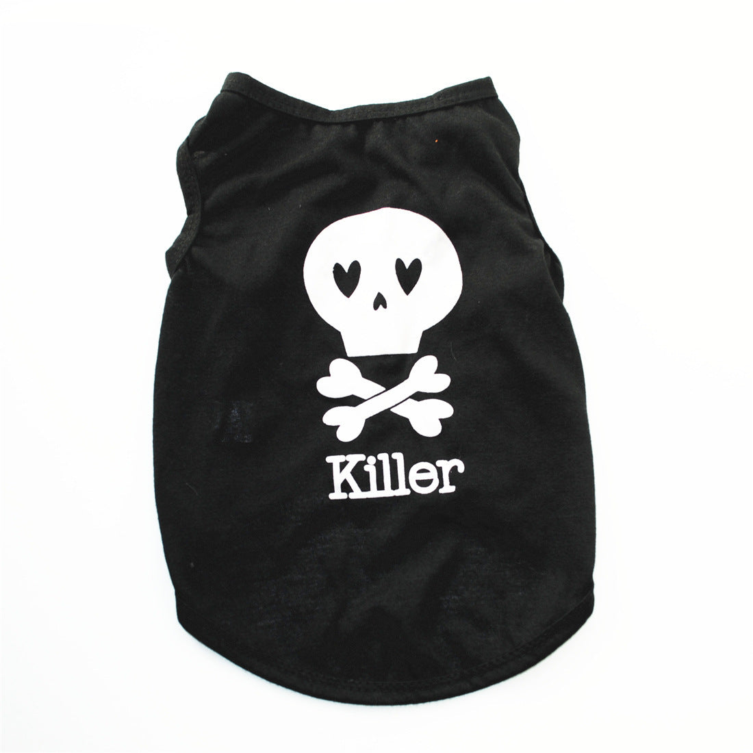 Lightweight printed dog vest T-shirt in polyester in Black K9 Print, side view