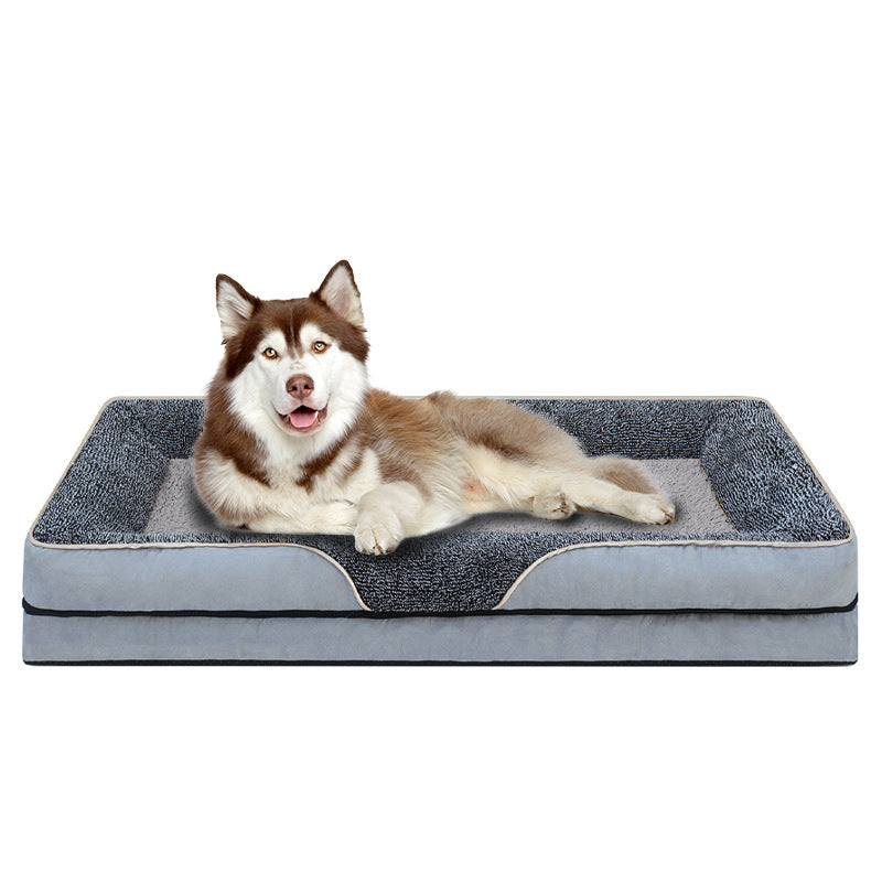 Washable bolster sofa dog bed, alternative angle view