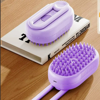 Pet Steam Spray Massage Comb with Silicone Bristles, Cats and Dogs
