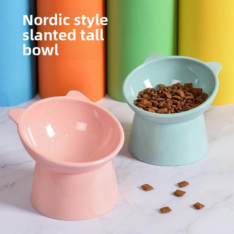 Cat Bowl Double Bowl Anti-Spill Pet Food Bowl