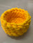 Soft velvet hand-woven round knot pet bed in Golden Yellow, size 30cm