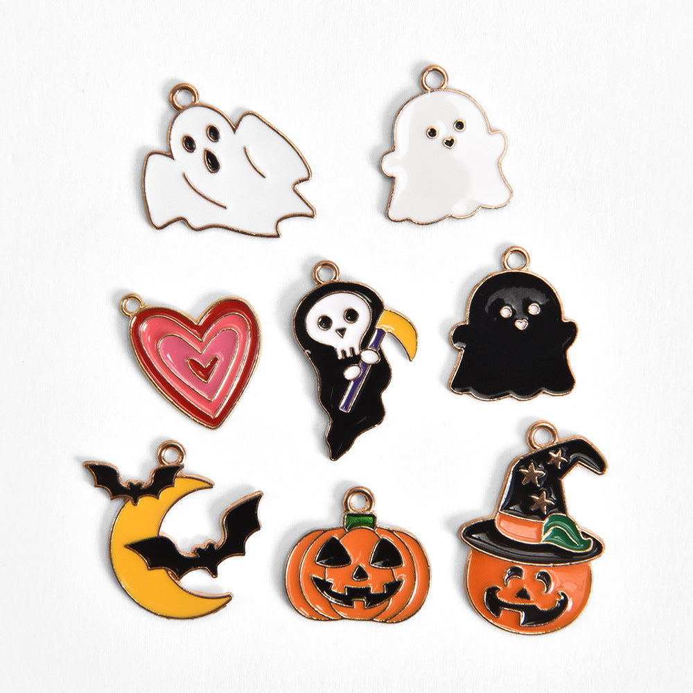 Halloween PU leather dog collar with charm, available from Pet Royale UK