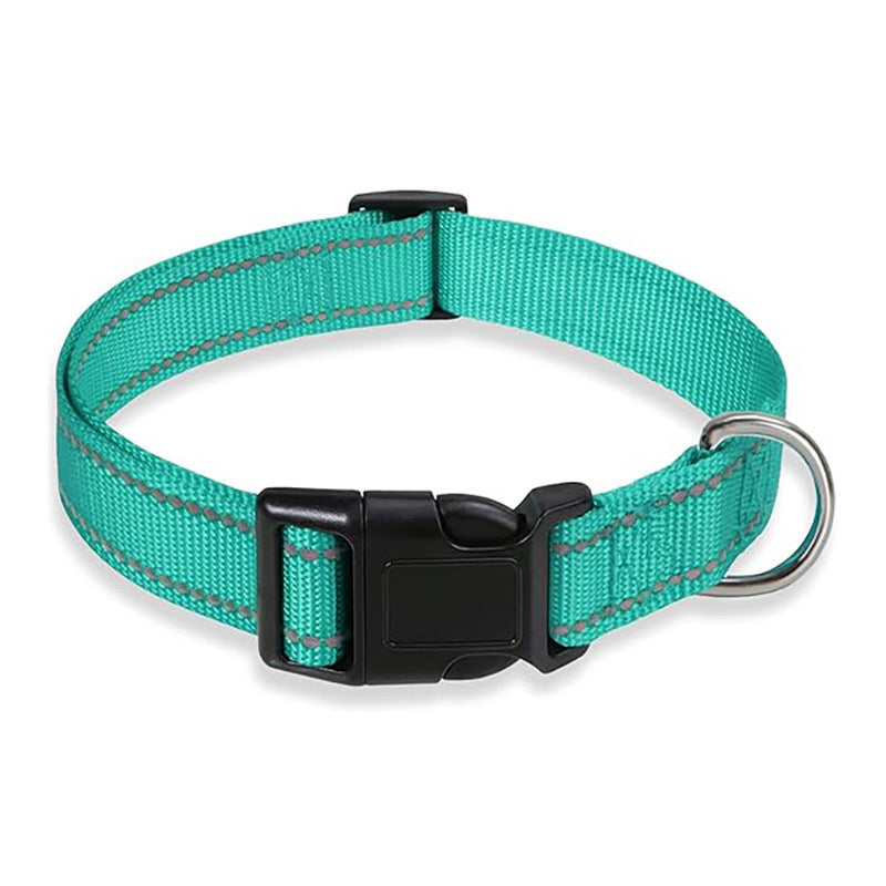 Reflective nylon dog collar, available from Pet Royale UK