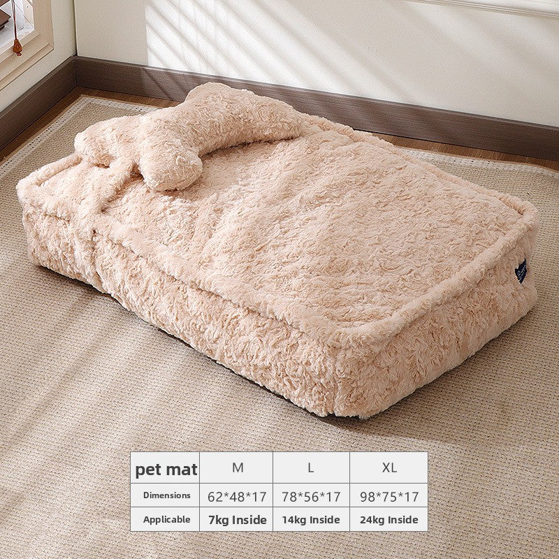 Square or Round Pet Nest Bed, Thick Washable Cushion for Winter