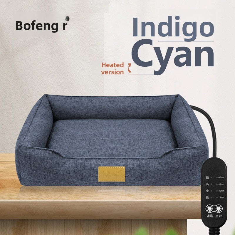 Soft pet bed with optional USB heating pad, photo 25 of 28