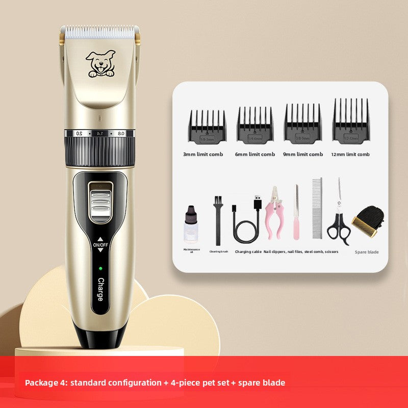 Ceramic Blade Dog Clippers with 4 Guide Combs, USB Rechargeable