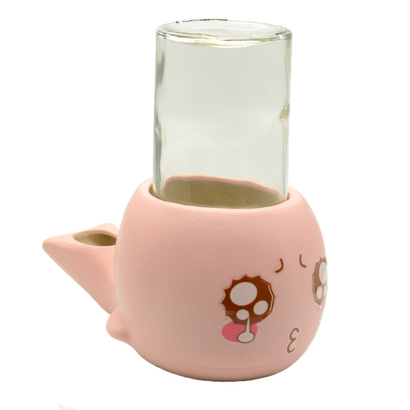 Automatic Cat Water Dispenser with Bottle, Cute Whale Design