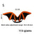 Halloween felt bat wings for dogs and cats, showing size and shape