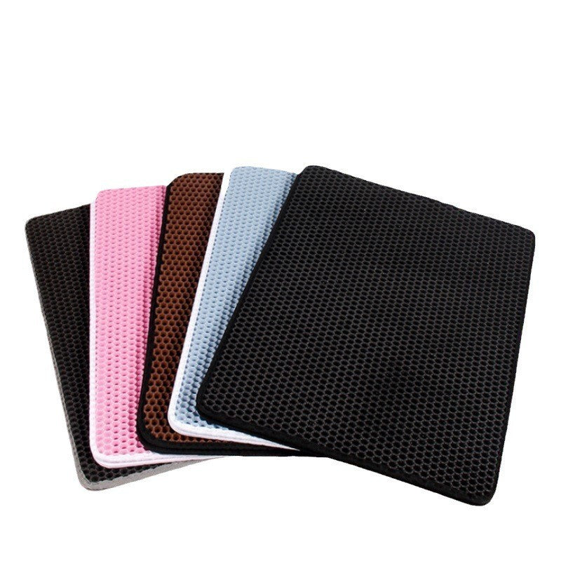 Waterproof Honeycomb EVA Litter Mat for Cats, Anti-Slip Base