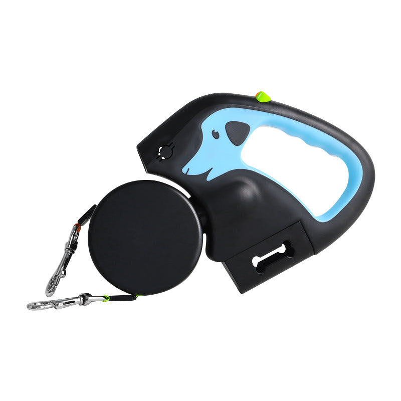 Dual retractable dog lead with LED light for two dogs, product image 5