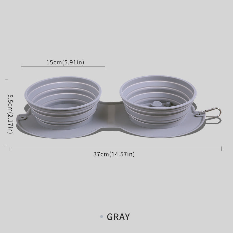 Portable Foldable Silicone Pet Bowl, Collapsible Travel Dish for Dogs and Cats