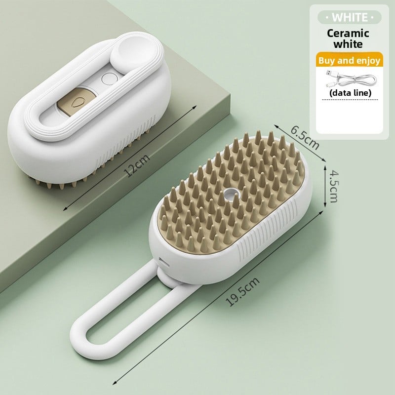 USB rechargeable pet spray massage comb in With 20ml Coat Essence, material detail