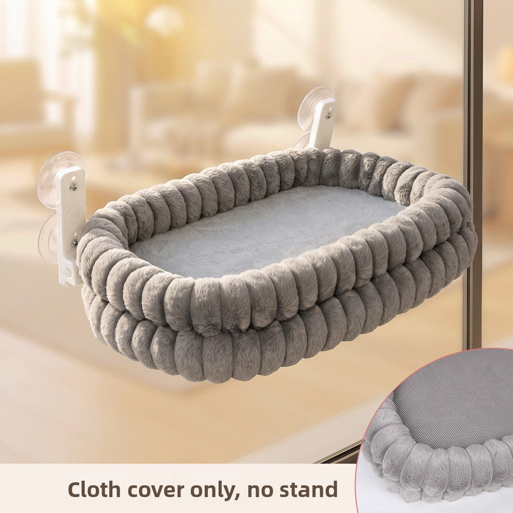 Window Mounted Cat Bed with Suction Cups, Warm Plush Perch