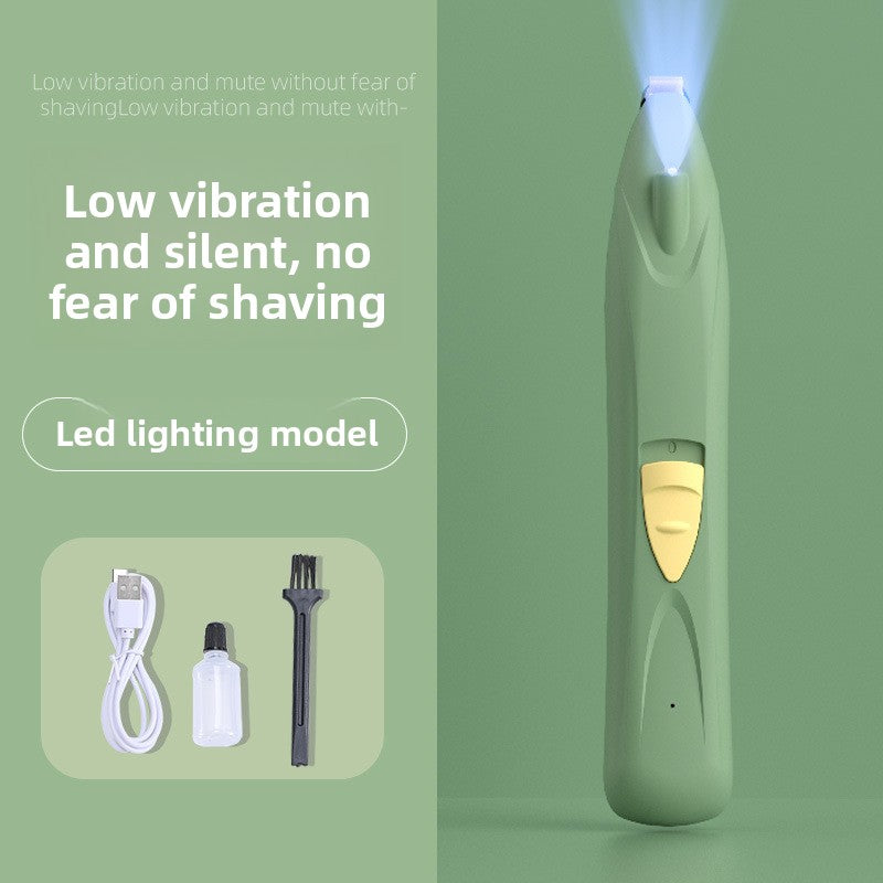 Compact Pet Hair Trimmer with Rounded Ceramic Blade