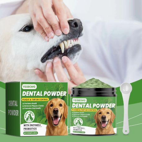Pet Dental Powder for Cats and Dogs, Breath and Tartar Care