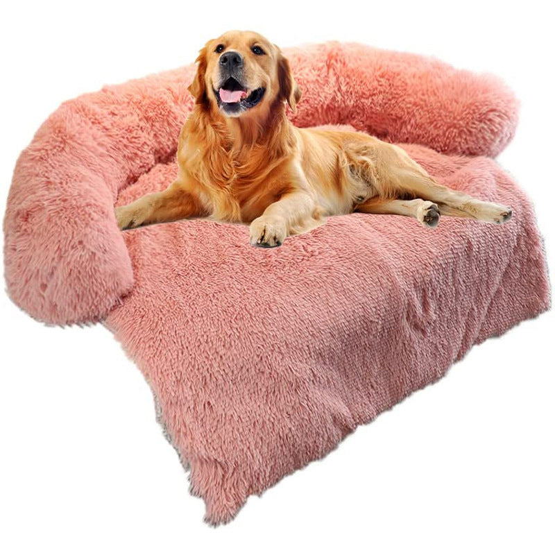 Plush square sofa pet bed with raised sides, photo 33 of 49