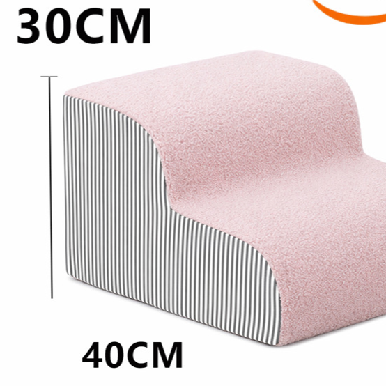 Pet ramp stairs with removable washable cover in Pink 2 Step Upgraded Plus