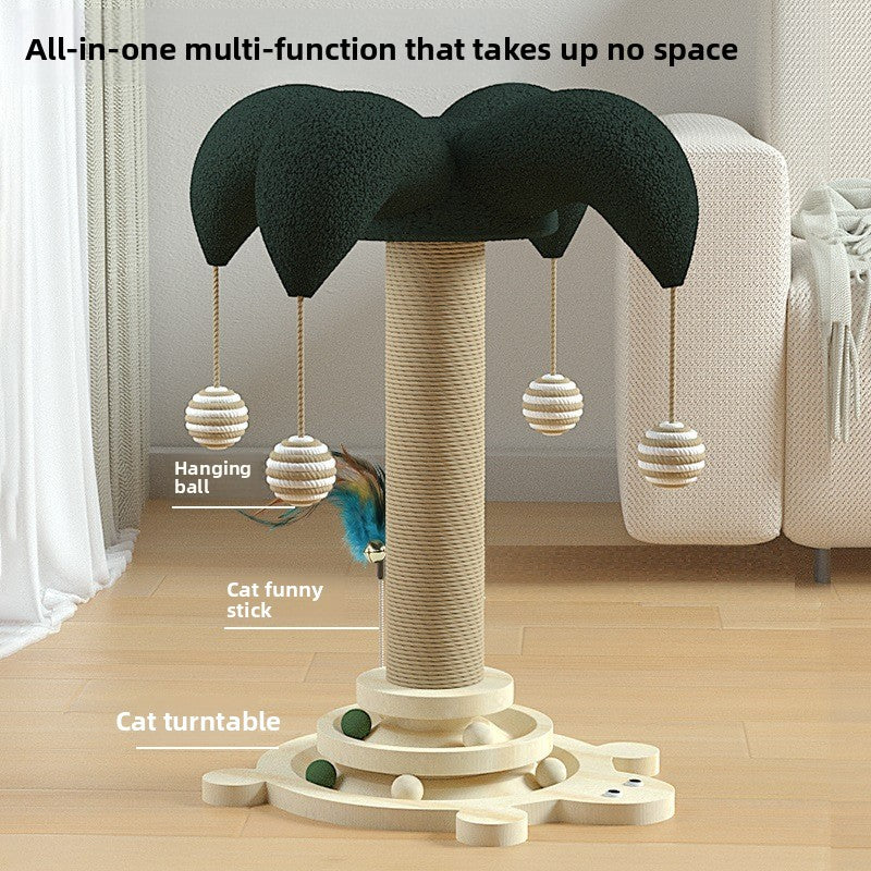 Cat turntable toy with sisal scratching post, photo 1 of 13