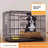 Small dog crate with separate toilet area, product detail photo