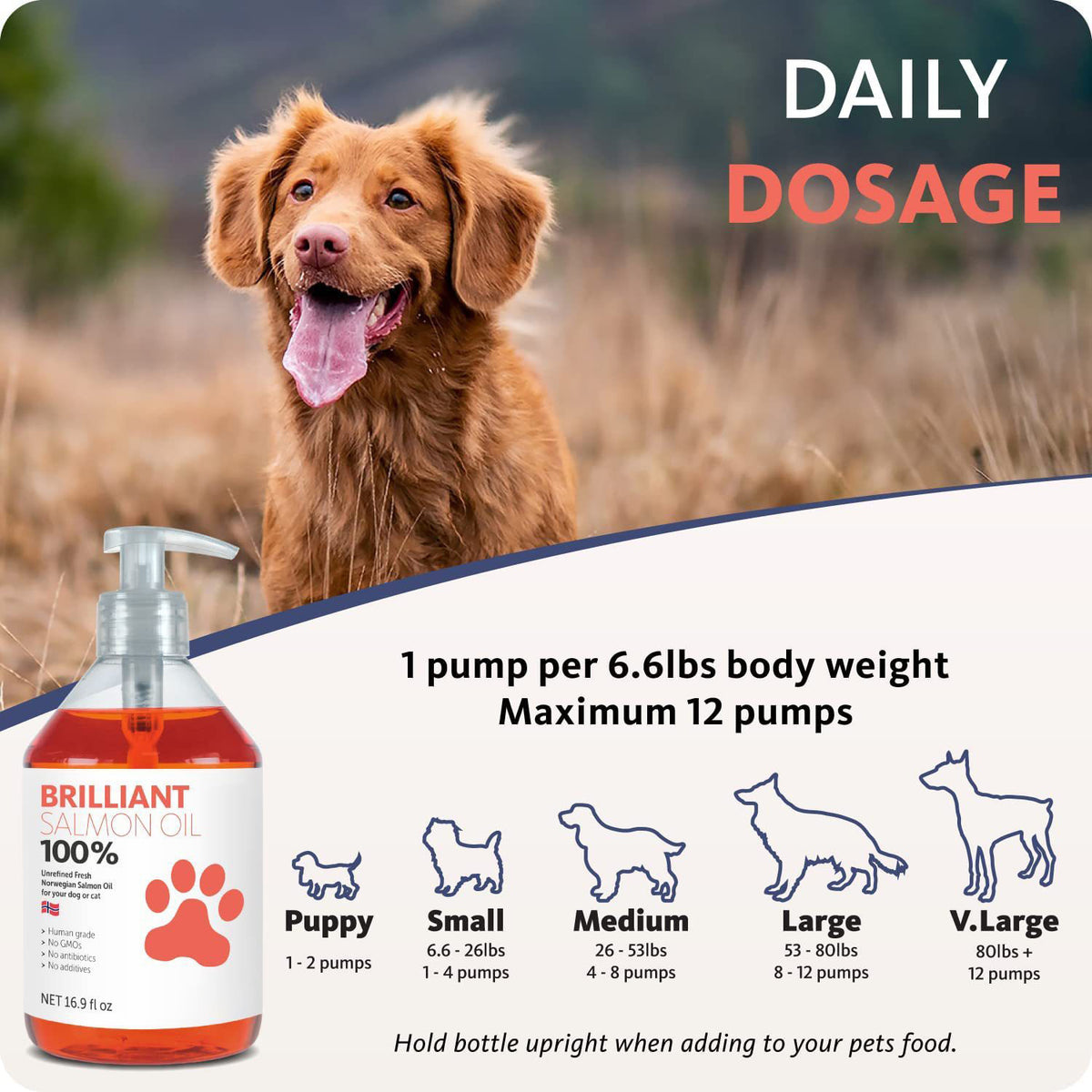 Norwegian Salmon Oil for Cats and Dogs, Skin and Coat Care