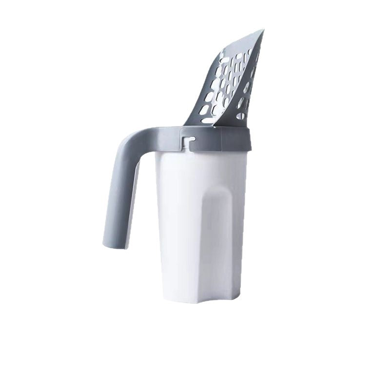 One-Piece Cat Litter Scoop with Hands-Free Storage Compartment