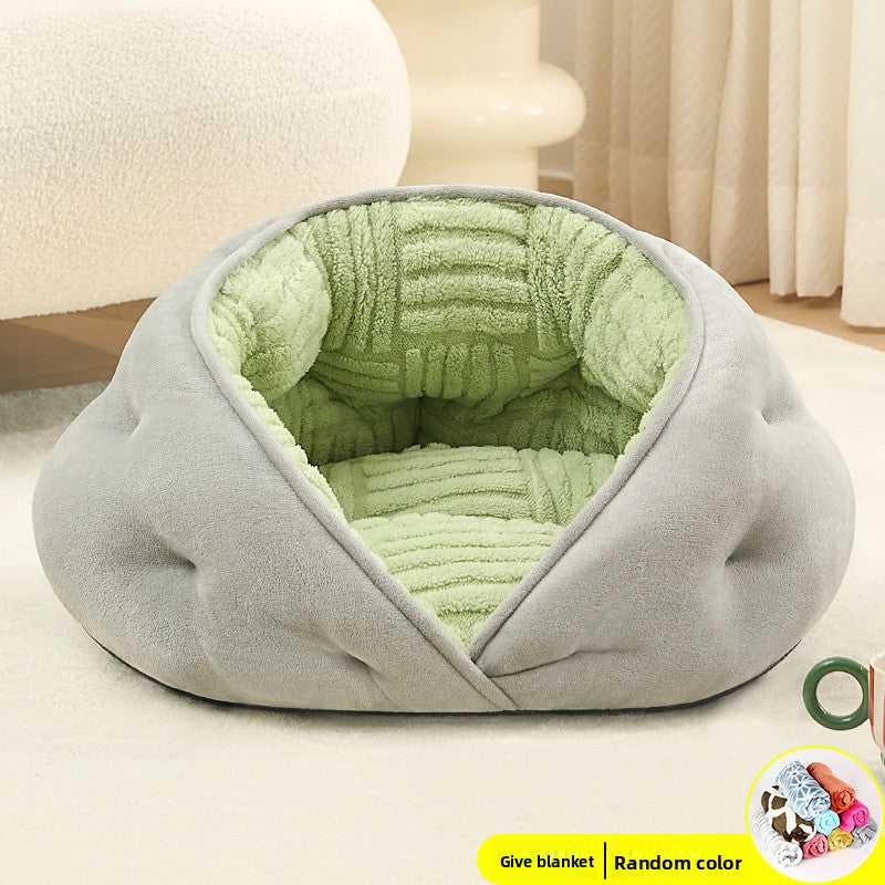 Round raised edge dog bed, detail photo 13