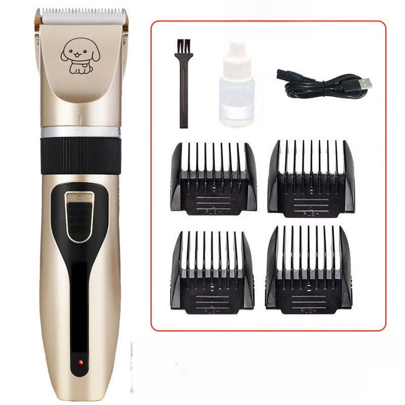 Cordless Pet Hair Clipper with Built-in Battery, Quiet Trimmer Set