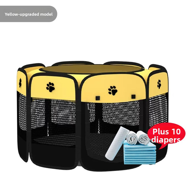 Grey enclosed pet whelping tent with removable pad, photo 54