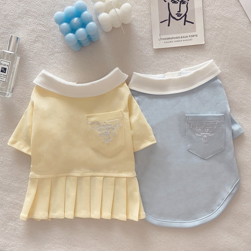 Cotton dog polo shirt and skirt dress, available in 4 styles, image 1