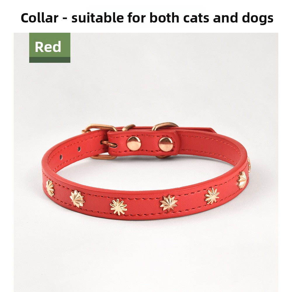 Cartoon PU leather pet collar in 4 colour options