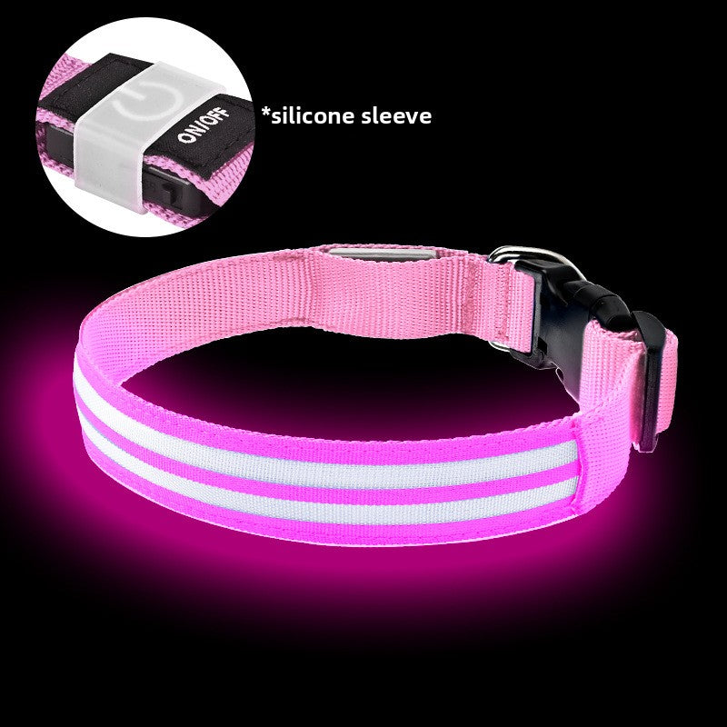 Fibre optic LED dog collar glowing in the dark, product image 14
